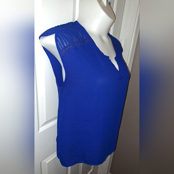 STYLUS Royal Blue Sleeveless Blouse Sz L - Picture 2 of 8
